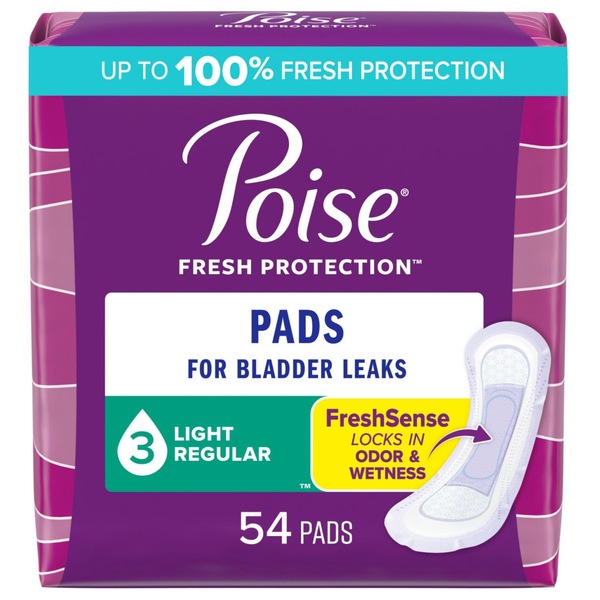 POISE LIGHT REGULAR PADS 54