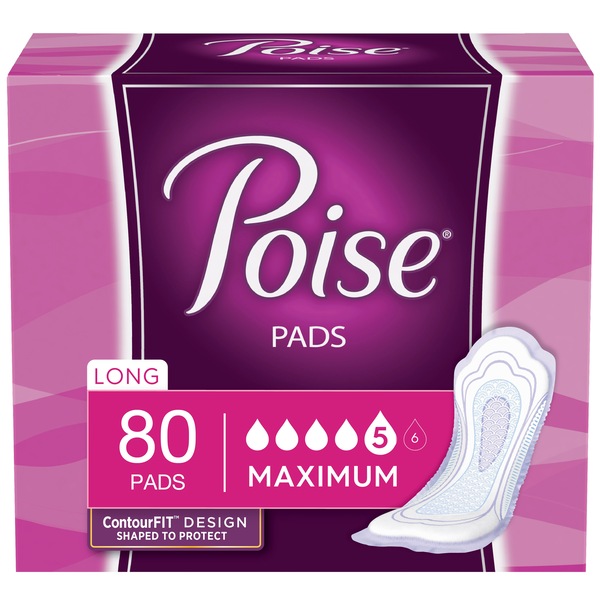 POISE MAX PAD LNG 80