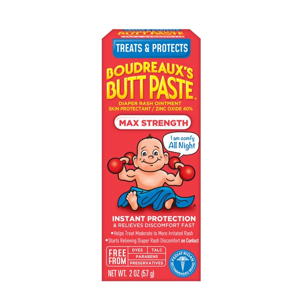 Boudreaux's Butt Paste Diaper Rash Ointment Maximum Strength, 2 Ounces