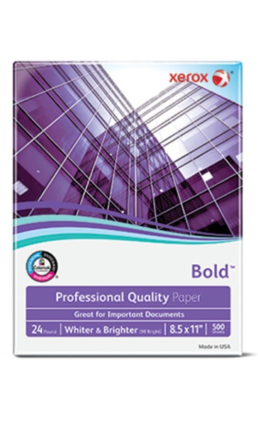 Xerox Bold Professional Quality Paper,  8 1/2" x 11", 24 Lb., 98 Bright