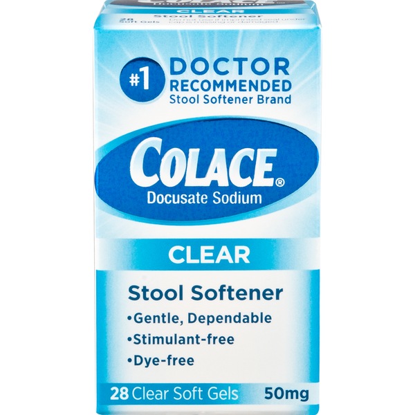 Colace Clear Stool Softener Soft Gels 50mg, 28CT