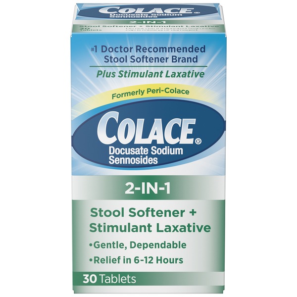 COLACE 2-IN-1 STOOL SOFTNER+STIMULANT LAXATIVE TABLETS