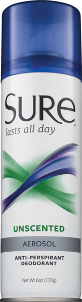 Sure Anti-Perspirant Deodorant Aerosol Spray Unscented