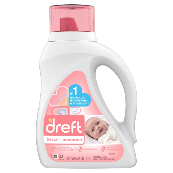 Dreft Stage 1: Newborn Baby Liquid Laundry Detergent, 50 OZ