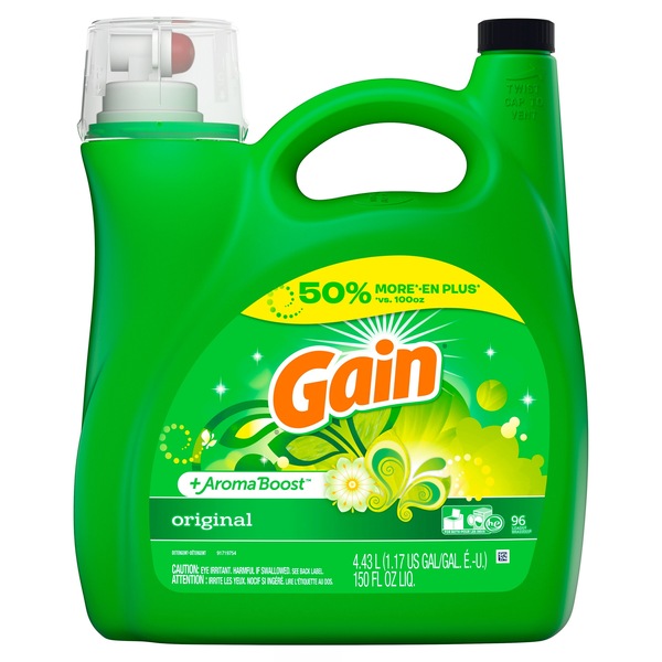 Gain + Aroma Boost Liquid Laundry Detergent, Original, 150 OZ