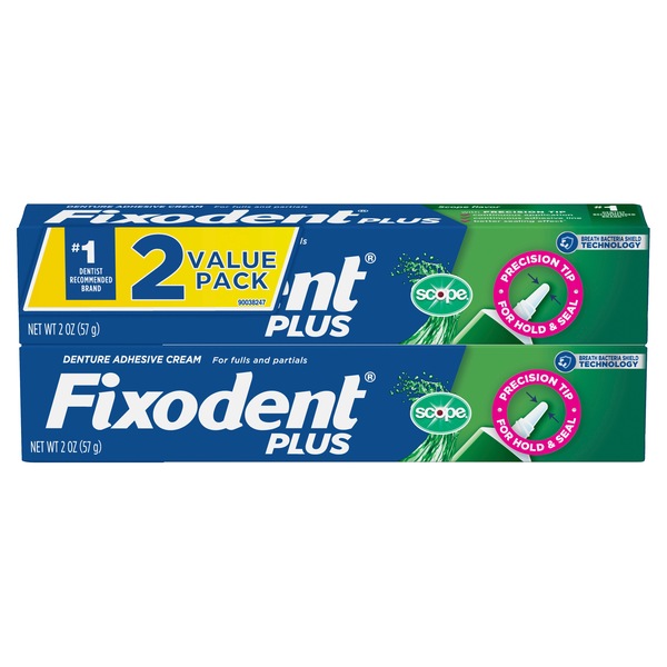 Fixodent Plus Scope Precision Hold & Seal Denture Adhesive 2.0 oz TWIN