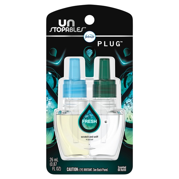 Febreze Unstopables FRESH Pluggable Scented Oil Refill Air Freshener 0.87 OZ, 1 CT