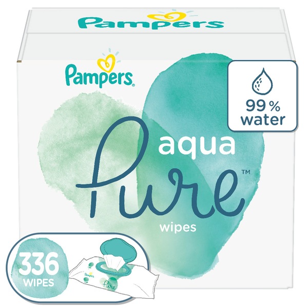 Pampers Aqua Pure Sensitive Baby Wipes 6X Pop-Top 336 Count