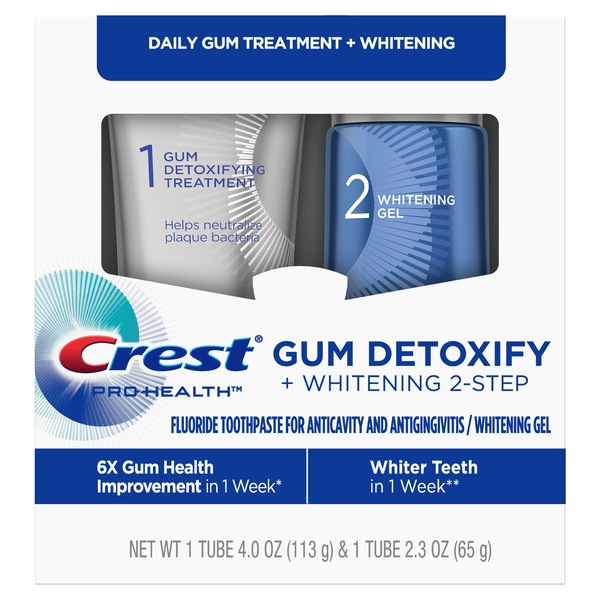 Crest Pro-Health Gum Detoxify + Whitening Two- Step Toothpaste, 4.0 and 2.3 oz 