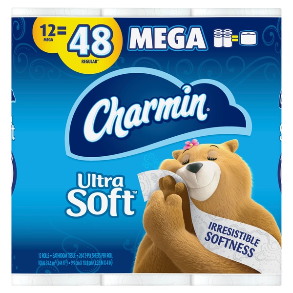 Charmin Ultra Soft Toilet Paper 12 Mega Rolls, 12/Pack