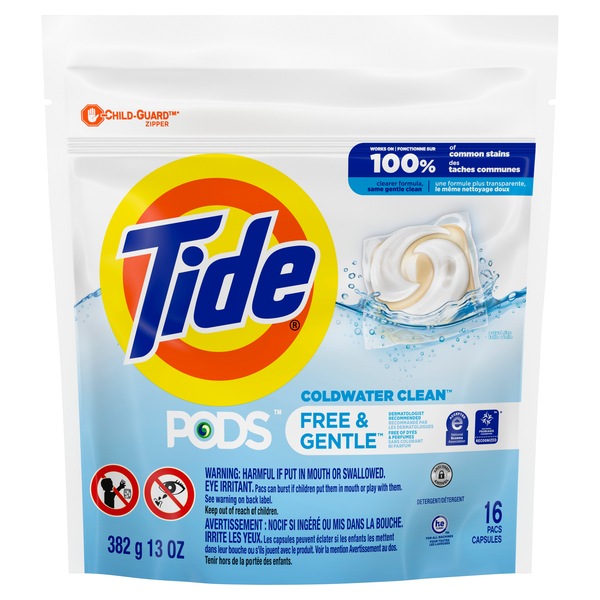 Tide PODS Free & Gentle, Liquid Laundry Detergent Pacs