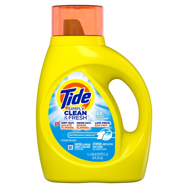 Tide Simply Clean & Fresh Liquid Laundry Detergent, Refreshing Breeze