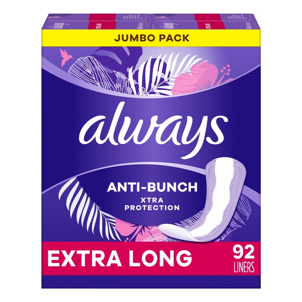 Always Xtra Protection Daily Liners, 92 Count, Extra Long