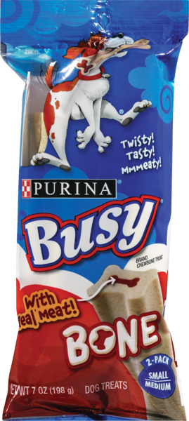 Purina Busy Bone Chewbone Treat w/Real Meat-Sm/Med Dogs