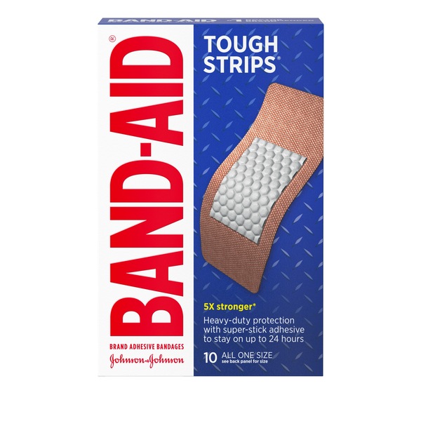 Band-Aid Brand Tough Strips Adhesive Bandage, Extra Large Size, 10 ct