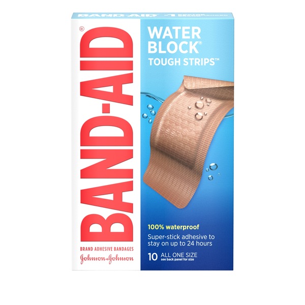 Band-Aid Brand Water Block Tough Strips Bandages, Extra Large, 10 ct