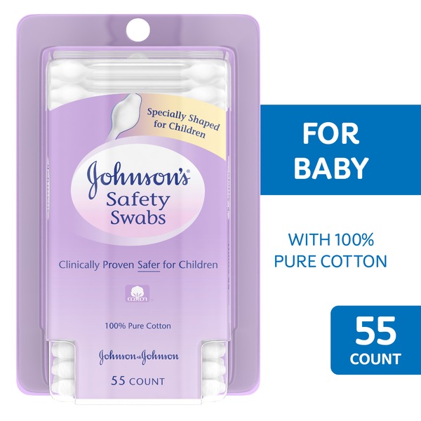 Johnson's Safety Swabs, 55 CT