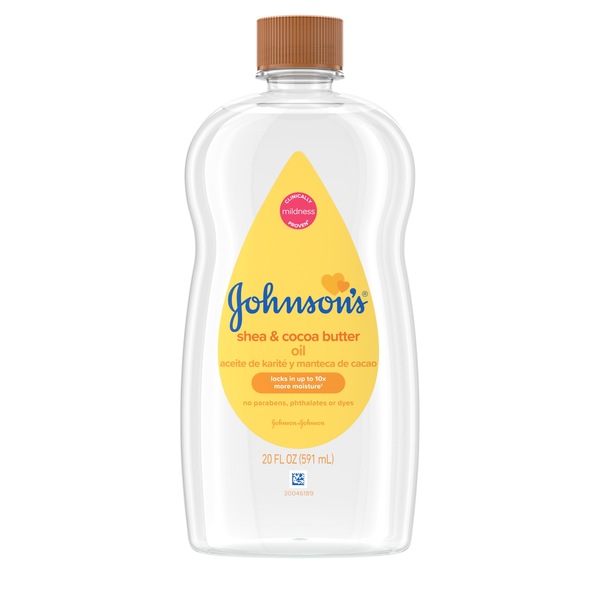 Johnson's Baby Oil With Shea & Cocoa Butter, 20 OZ