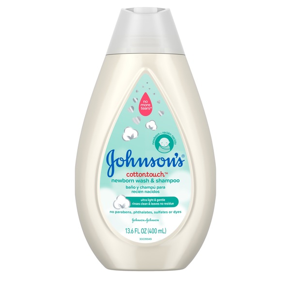 Johnson's Cotton Touch Newborn Baby Wash & Shampoo, 13.5 OZ