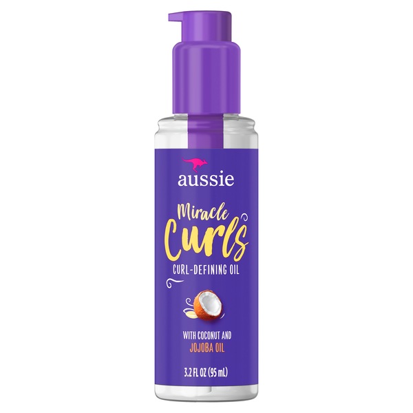 Aussie Miracle Curls Curl-Defining Oil Hair Treatment with Australian Jojoba Oil, 3.2 OZ