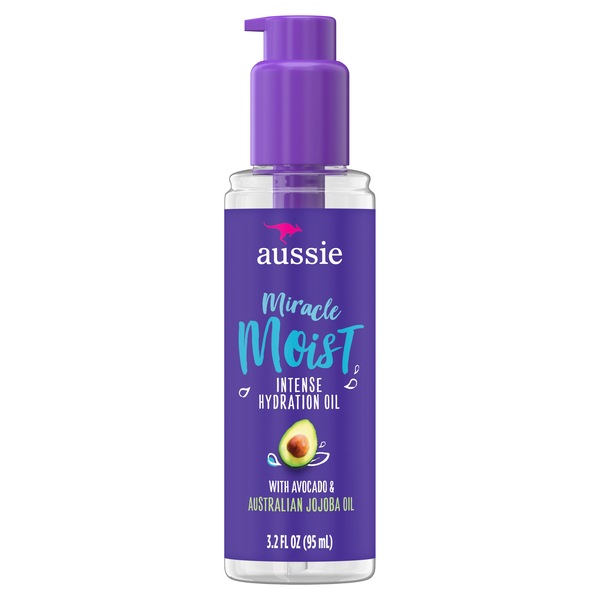 Aussie Miracle Moist Intense Hydration Oil with Jojoba Oil For Dry Hair, 3.2 OZ