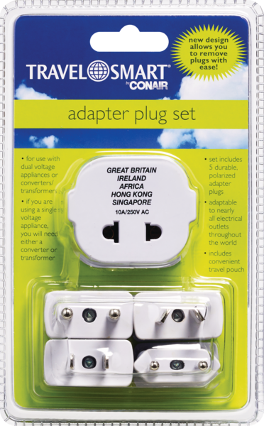 Travel Smart By Conair Adapter Plug Set 