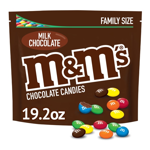 M&M's Milk Chocolate Candy Family Size Bag, 19.2 OZ
