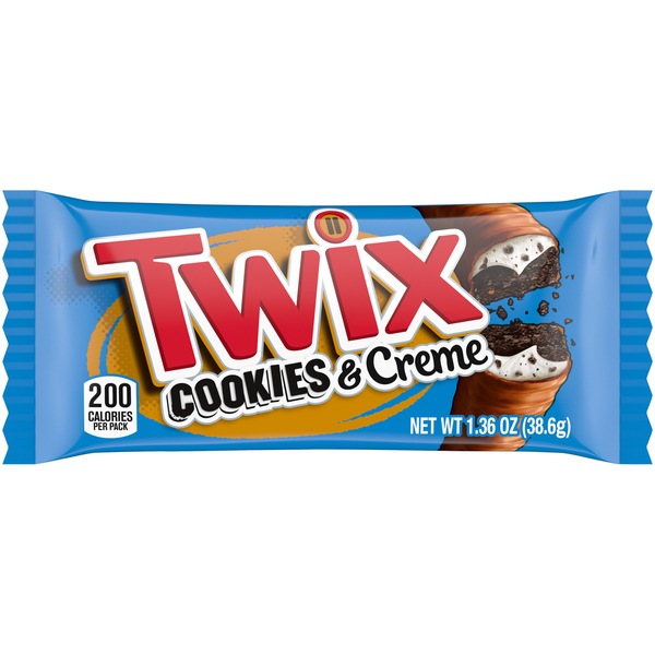 Twix Cookies & Cream Chocolate Candy Bar, 1.36 OZ