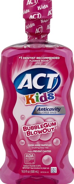 Act Kids Fluoride Anticavity Rinse, Bubblegum Blowout 16.9 OZ