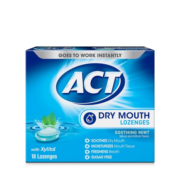 ACT Dry Mouth Lozenges with Xylitol, Soothing Mint