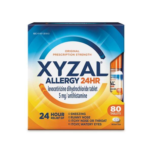 Xyzal Allergy Relief Levocetirizine DHI 5mg Tablets 24 Hour