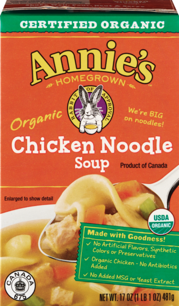 Annie's Organic Chicken Noodle Soup 17 OZ Aseptic Pack