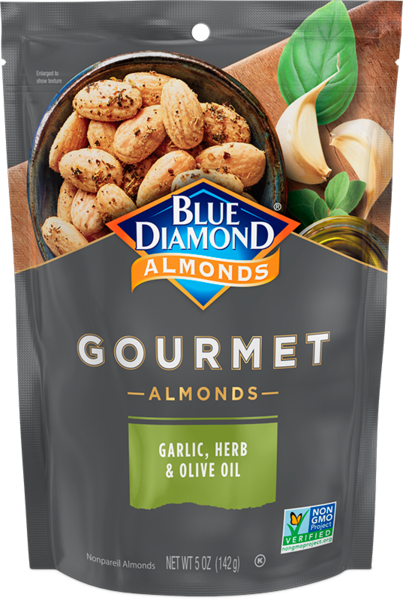 Blue Diamond Gourmet Almonds, Garlic, Herb and Olive Oil, 5 OZ