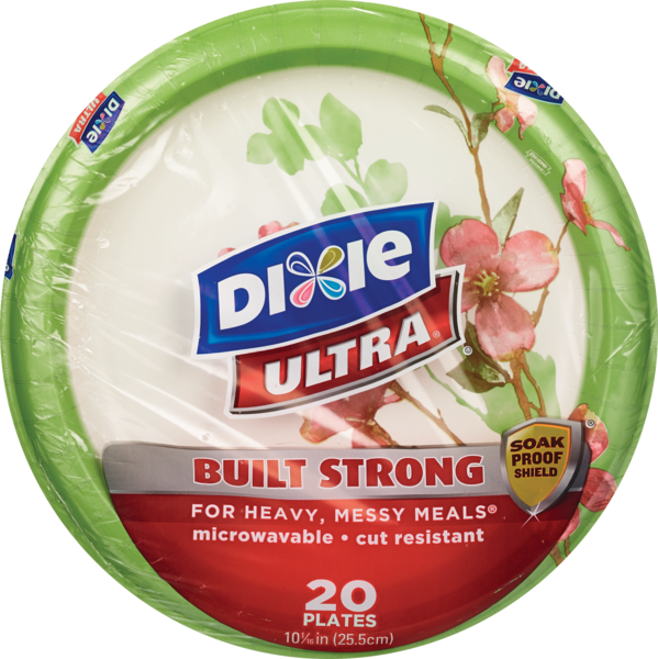 Dixie Ultra Paper Plates w/Flex-Proof Technology 10 1/16"