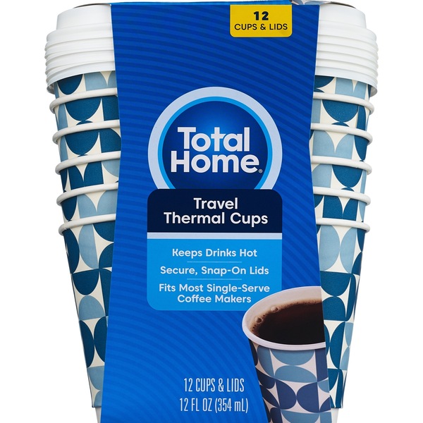 Total Home PerfecTouch Grab'N Go Cups & Lids 12oz