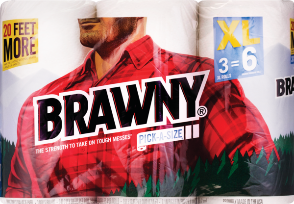 Brawny XL Pick-a-Size Paper Rolls, 3CT