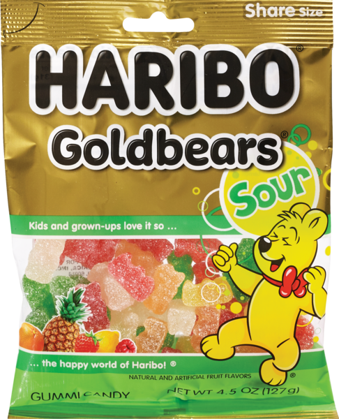 Haribo Goldbears Gummi Candy Sour (Peg Bag)