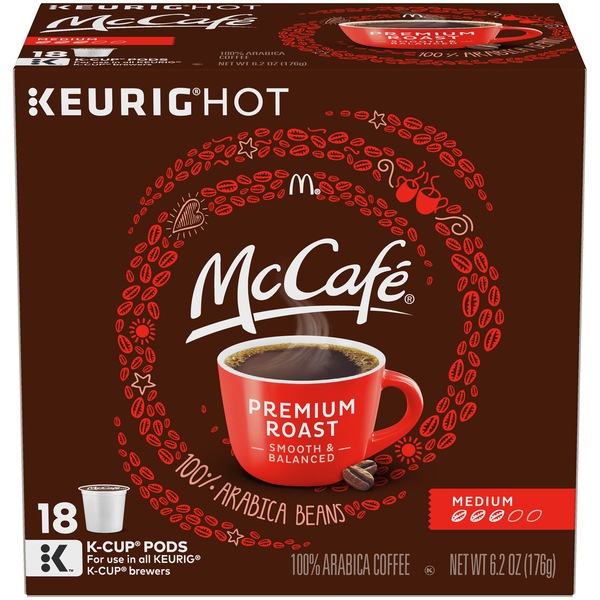 McCafe Premium Roast Coffee K-Cup Pods, 18 CT