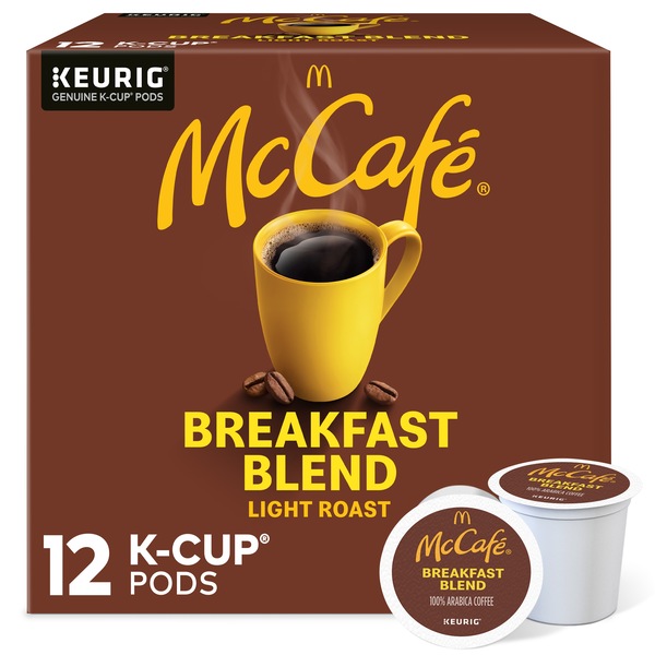 Clicking on the image opens a new modal with 1 larger images of McCafe Breakfast Blend Light Roast K-Cup Pods, 12 CT. Some images may not have descriptive text. 1 out of 1.