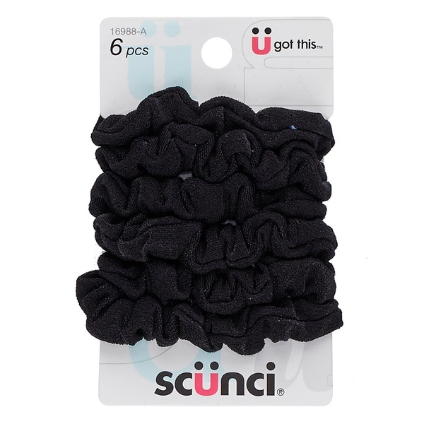 Scunci Soft Hold Mini Fabric Ponytailers, 6CT