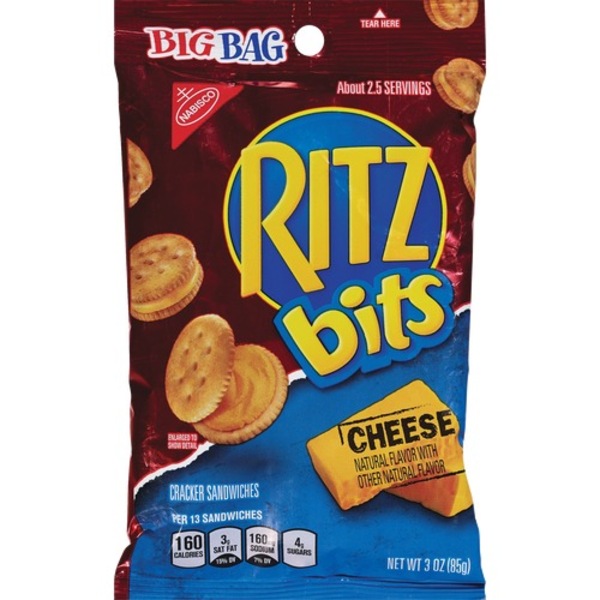 Nabisco Ritz Bits Cracker Sandwiches Cheese Big Bag