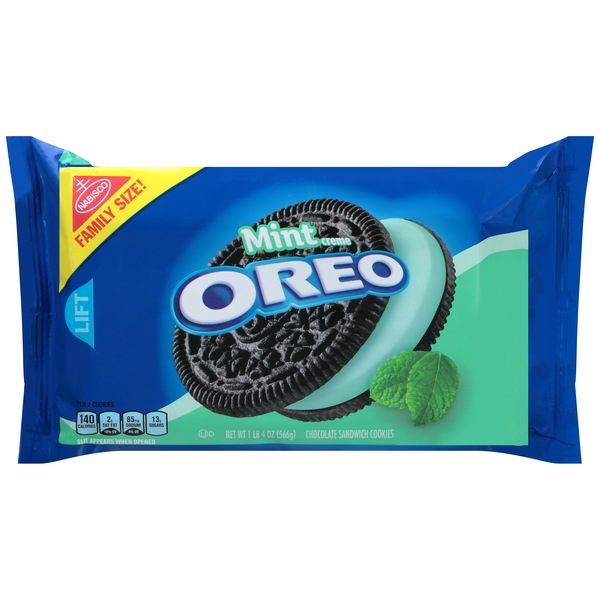 Oreo Mint Creme Chocolate Sandwich Cookies, Family Size, 20 OZ