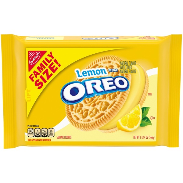Oreo Lemon Creme Sandwich Cookies, Family Size, 20 OZ
