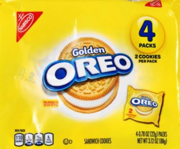 Oreo Golden Sandwich Cookies, 4 Pack