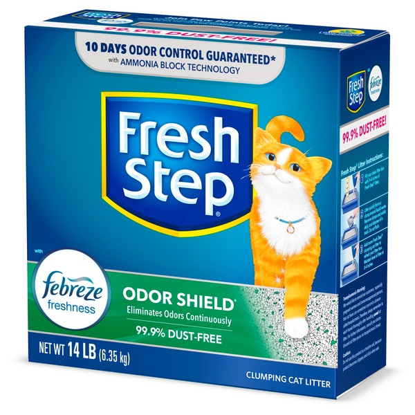 Fresh Step Odor Shield Scented Litter with the Power of Febreze, Clumping Cat Litter, 14 lb