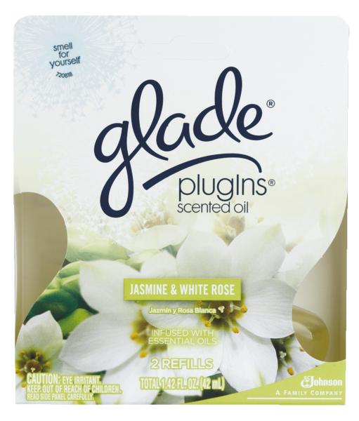 Glade PlugIns Scented Oil, Jasmine & White Rose 2 Pack Refills