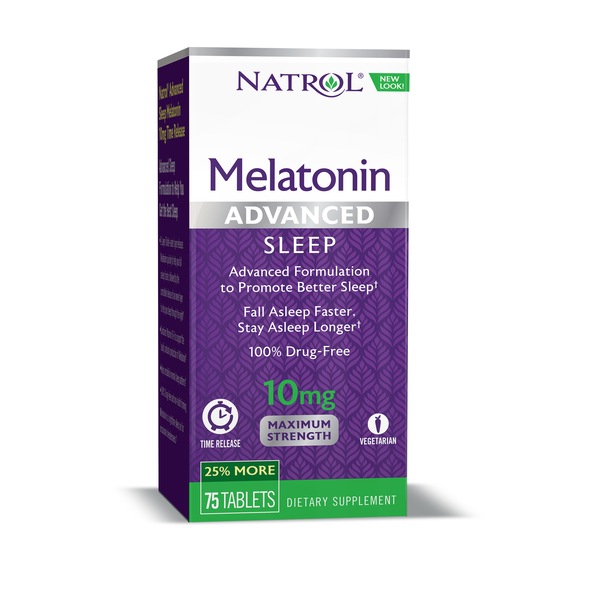 Clicking on the image opens a new modal with 1 larger images of Natrol Advanced Sleep Melatonin 10mg, 75CT. Some images may not have descriptive text. 1 out of 1.