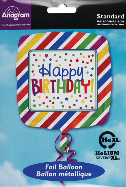 Anagram Standard 18 Inch Happy Birthday Foil Balloon