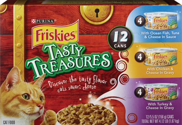 Friskies Tasty Treasures Canned Cat Food Variety 12-5.5oz