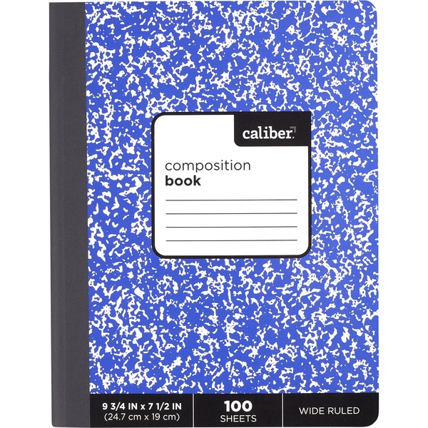 Caliber Composition Book Wide Ruled 9.75x7.5" Asst Colors